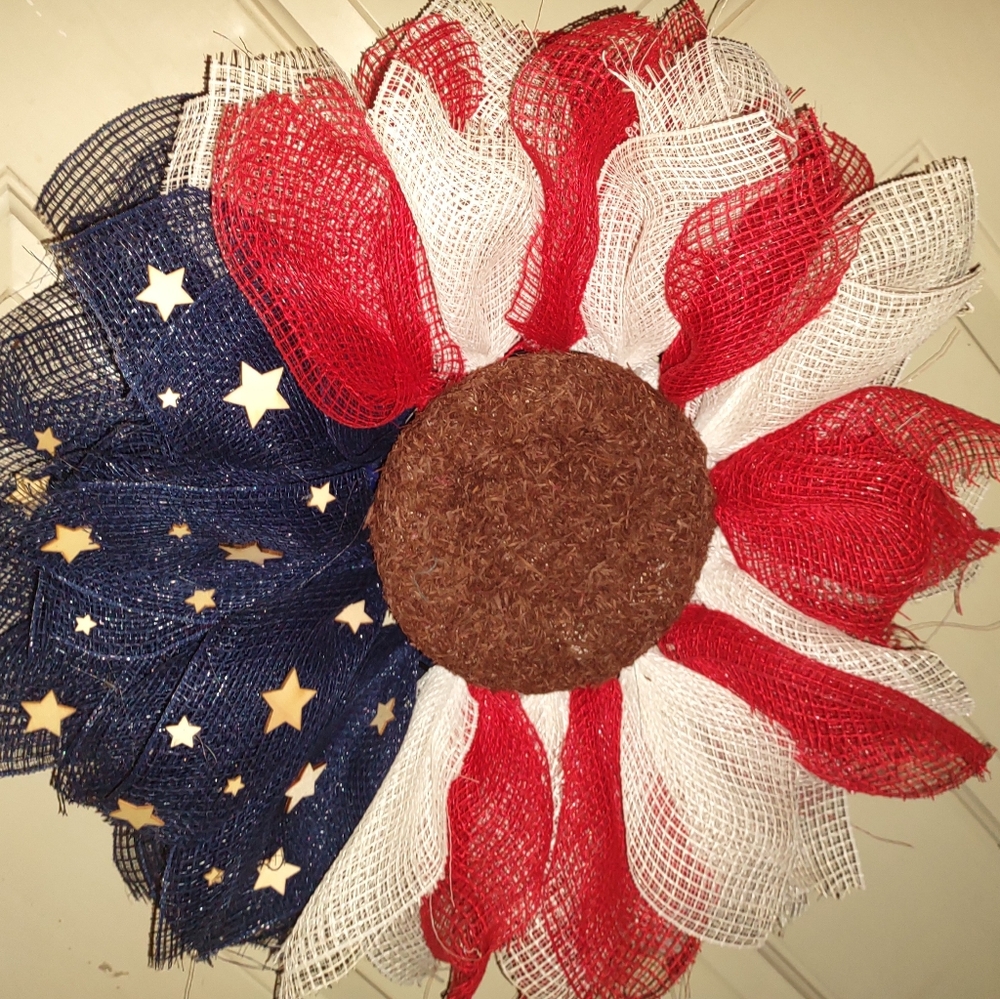 Red white and blue wreath